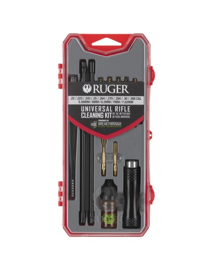 Allen Company Universal Rifle Cleaning Kit, For Calibers .22-.30, Red and Gray