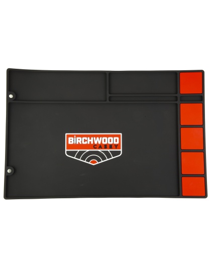 Birchwood Casey Pistol Cleaning Mat, 17"x11", Chemical Resistant Rubber, Black/Red