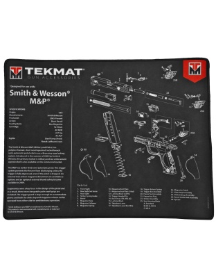 TekMat S&W M&P Ultra Premium Gun Cleaning Mat, 15"x20", Includes Small Microfiber TekTowel, Packed In Tube