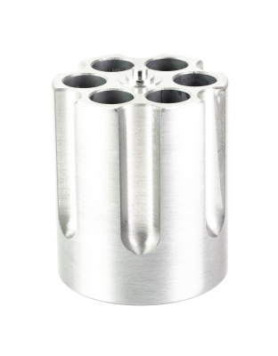 Caliber Gourmet Revolver Cylinder Pen Holder, Aluminum, Silver