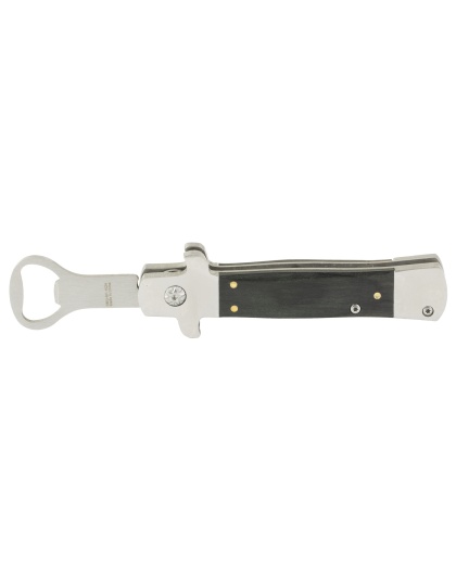 Caliber Gourmet Switchblade Style Bottle Opener, Black and Silver