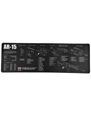TekMat AR-15 Rifle Mat, 12"x36", Black, Includes Small Microfiber TekTowel, Packed In Tube