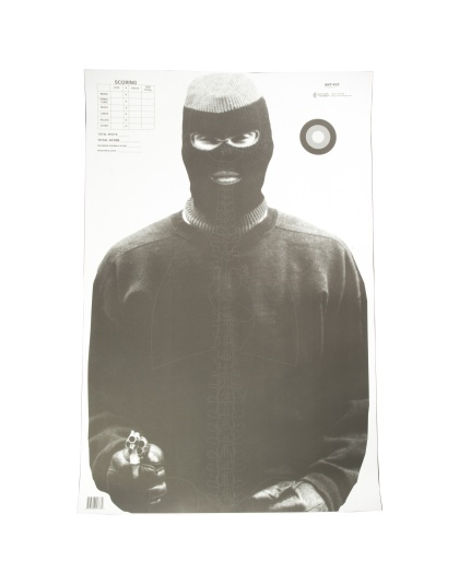 Action Target Vital Anatomy Photo Target, Training Target, Black and White, 23" x 35", 100 Per Box