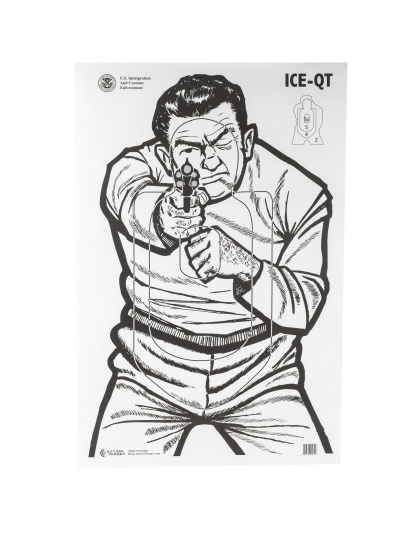 Action Target ICE-QT, Immigration And Customs Enforcement Target, 2009 Version, Ivory/Black, 23"x35", 100 Per Box