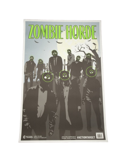 Action Target Zombie Horde Target, Green and Black, 23"x35", 100 Per Box