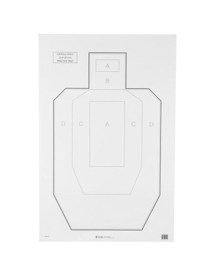 Action Target IPSC-P, Official USPSA/IPSC Practice Target, White/Black, 23"x35", 100 Per Box