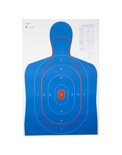 Action Target RC-B27E-Q, B-27E And FBI Q Combination Target, Blue/Red, 23"x35", 100 Per Box