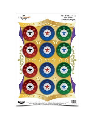 Birchwood Casey Pregame Target, Star Burst, 12x18, 8 Targets