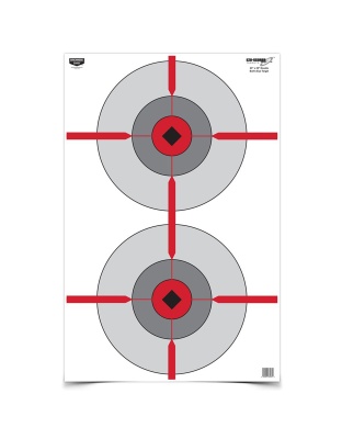 Birchwood Casey Eze-Scorer Target, Double Bull's-Eye, 23X35, 100 Targets
