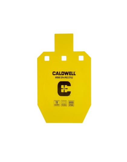 Caldwell AR500 IPSC 33% Steel Target, 10"x6.1"x0.4", Powder Coat Finish, Yellow