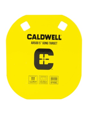 Caldwell AR500, Gong Target, 5", Steel, Yellow