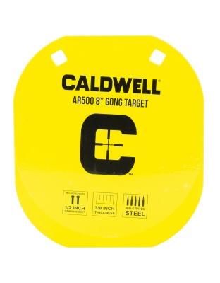 Caldwell AR500, Gong Target, 8", Steel, Yellow