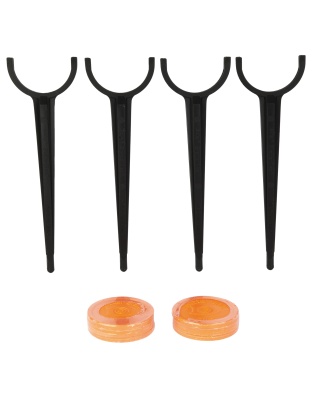 Daisy Shatterblast Targets w/Holders, Includes 8-2" Orange Clay Targets and 4 Target Stands