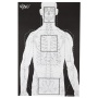 Action Target VTAC-P, Viking Tactics Double Sided Advanced Training Target, Marksmanship Side Has 4 SR-1C Bulls-Eye Target w/1" Square Sighting Grid, Silhouette Side w/Visible Skeleton, Black/White, 23"x35", 100 Per Box