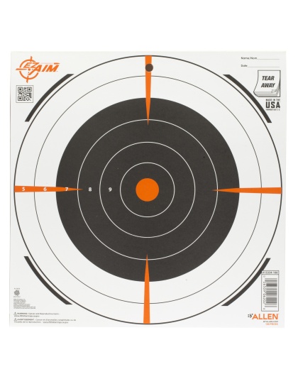 Allen Company EZ AIM Adhesive, Bullseye, 12"x12", 100 Pack, White and Orange
