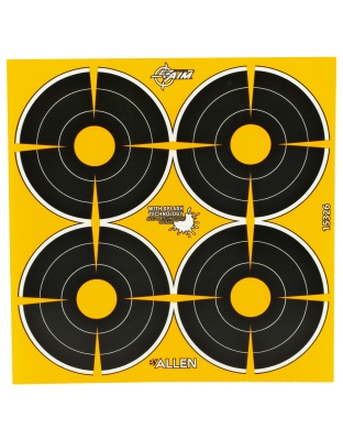 Allen Company EZ AIM Adhesive, Bullseye, 3", 12 Sheets