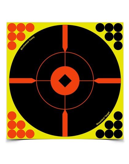 Birchwood Casey Shoot-N-C Target, Round, Crosshair Bullseye, 8", 50 Targets