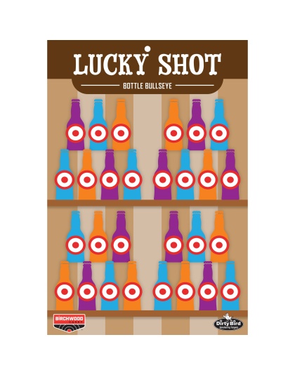 Birchwood Casey Dirty Bird, 12" x 18" Lucky Shot Bottles Target, 6 Targets