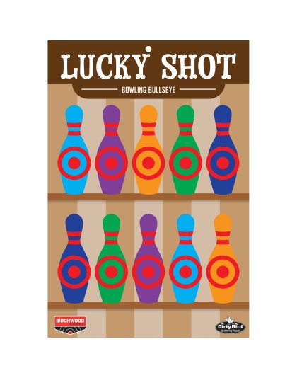 Birchwood Casey Dirty Bird, 12" x 18" Lucky Shot Bowling Pins Target, 6 Targets