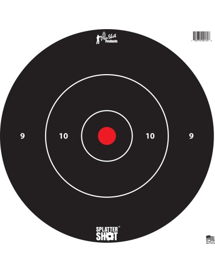 Pro-Shot Products Splatter Shot, 12" Bullseye, Paper Target, 5 Pack, Black/White