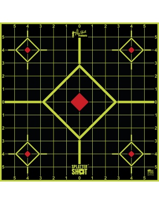 Pro-Shot Products Splatter Shot, 12" Sight-In, Adhesive Target, 5 Pack, Black/Green