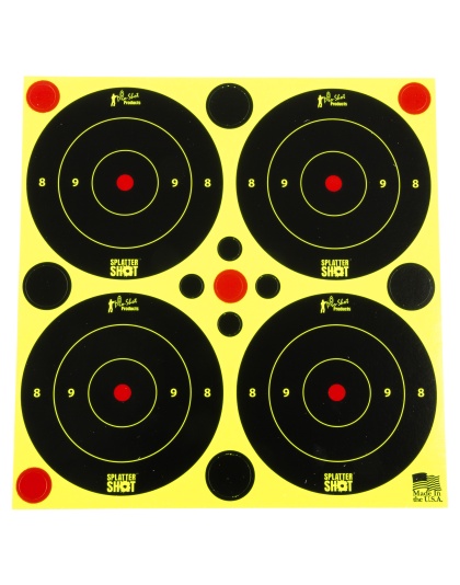 Pro-Shot Products Splatter Shot, 3" Bullseye, Adhesive Target, 48 Pack, Black/Green