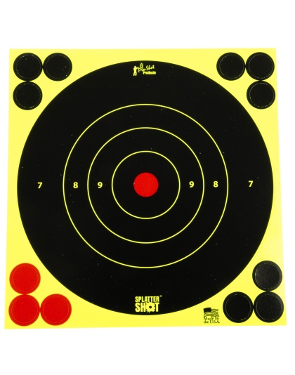 Pro-Shot Products Splatter Shot, 6" Bullseye, Adhesive Target, 12 Pack, Black/Green