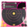 Pro-Shot Products Splatter Shot, 8" Bullseye, Adhesive Target, 6 Pack, Pink/Black