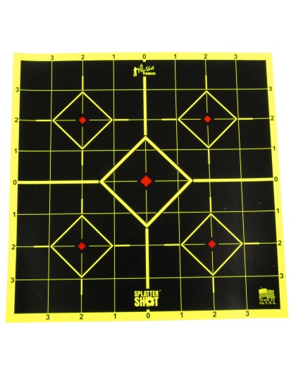 Pro-Shot Products Splatter Shot, Sight In, 8" Bullseye, Adhesive Target, 6 Pack, Black/Green