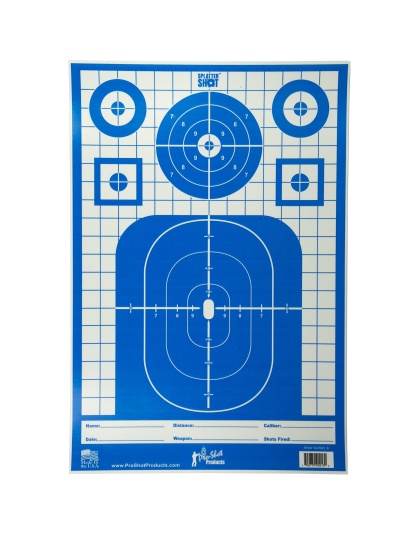 Pro-Shot Products Splatter Shot, 12"x18" Blue Tactical Precision Target, Adhesive Target, 8 Pack, Blue/White