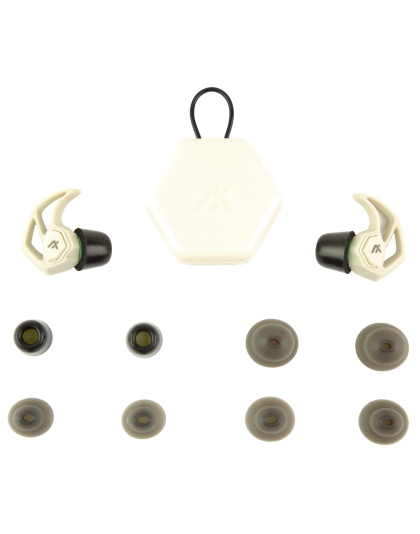 AXIL X30i, Earplugs, Bone White, Includes (3) Silicon Tips, (2) Foam Tips and Pocket Carry Case
