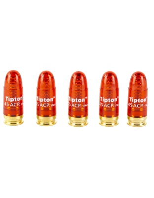 Tipton Snap Caps, Translucent Red, 45 ACP, 5-Pack