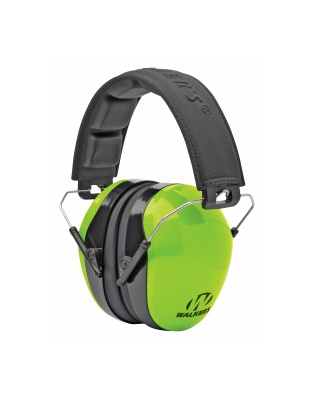 Walker's Passive, Earmuff, Padded Headband, Folding, Hi Viz Green