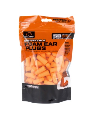 Walker's Ear Plug, Foam, Orange, 50 Pairs Per Bag