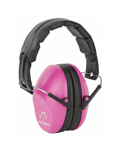 Walker's Passive, Folding Earmuff, Pink, 1 Pair
