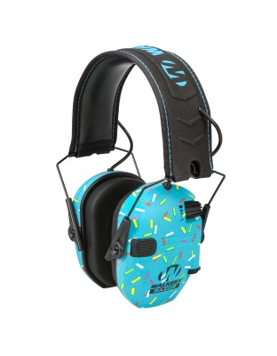 Walker's Razor Slim, Electronic Earmuff, Blue Sprinkle