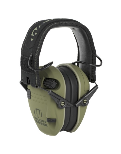 Walker's Razor, Electronic Earmuff, OD Green, 1 Pair, (2) Morale Patches Included