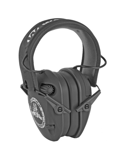 Walker's Razor, Freedom Slim Electronic Earmuff, Keep Calm Carry On Logo, Two Hi-Gain Omnidirectional Microphones, Low Noise/Frequency Tuned for Natural Sound Clarity, Hi-Def Sound Output w/ Audio Input Jack