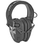 Walker's Razor, Freedom Slim Electronic Earmuff, Punisher Flag Logo, Two Hi-Gain Omnidirectional Microphones, Low Noise/Frequency Tuned for Natural Sound Clarity, Hi-Def Sound Output w/ Audio Input Jack