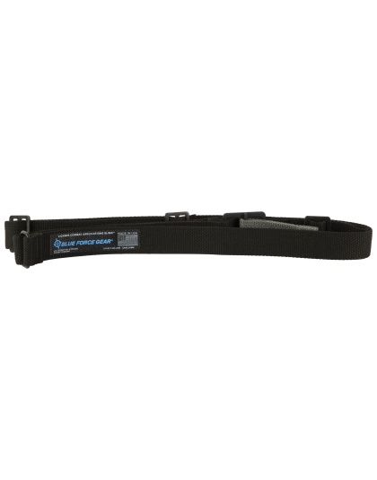 Blue Force Gear Vickers Combat Applications Sling, 2 Point Combat Sling with Metal Hardware, 54"-64" Length, Black, 1.25" Webbing