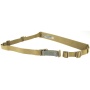Blue Force Gear Vickers Sling, Padded, 2-Point Combat Sling, Coyote Brown, Molded Acetal Adjuster, No Quick Release, Attached with TriGlide instead of Loop Lock