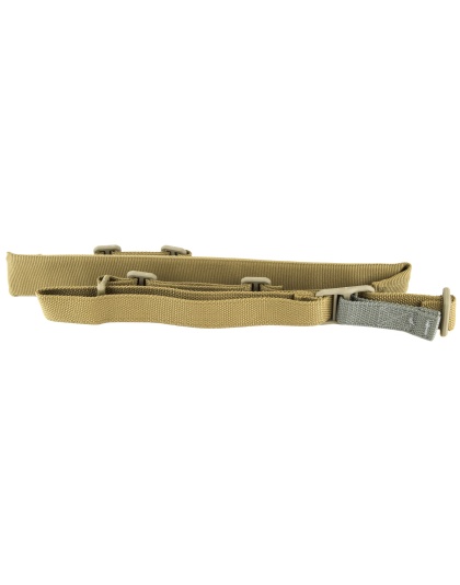 Blue Force Gear Vickers Sling, Padded, 2-Point Combat Sling, Coyote Brown, Molded Acetal Adjuster, No Quick Release, Attached with TriGlide instead of Loop Lock