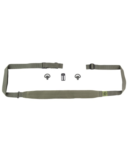 GBRS Group Second Best Sling Bundle, 40" Adjustable Front End, 20" Adjustable Back End, 16" Minimalist Neck Pad, Ranger Green, Includes Black Triglide and D-Loop