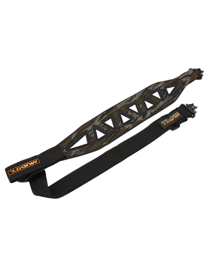 Muddy Nimbus Ultra-Lite Sling, Adjustable Length, Black and Mossy Oak Bottomland, Includes QD Swivels