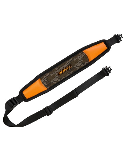 Muddy Trail Blazer Lightweight Sling, Adjustable Length, Black and Mossy Oak Bottomland, Includes QD Swivels
