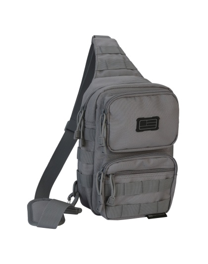 Evolution Outdoor Shoulder Sling Pack, Tactical Bag, Polyester, Padded Shoulder Strap, Adjustable, MOLLE Webbing, Gray