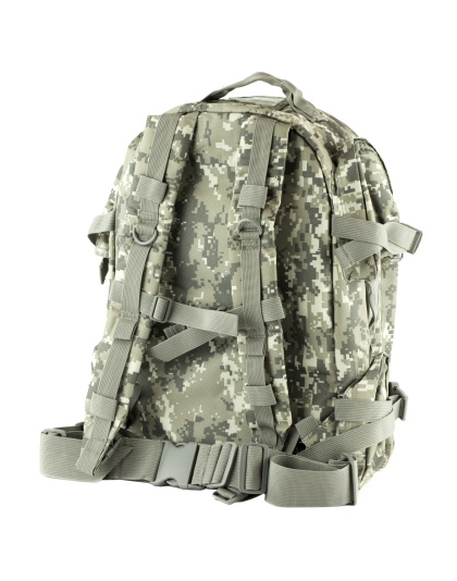 NcSTAR Tactical Backpack, 18" x 12" x 6" Main Compartment, Nylon, Gray Digital Camo, Adjustable Shoulder Straps, Exterior PALS/ MOLLE Webbing, Hydration Bladder Compatible