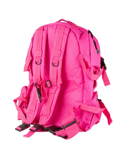 NcSTAR Tactical Backpack, 18"x12"x6" Main Compartment, PVC Construction, Pink, Adjustable Shoulder Straps, Exterior PALS/MOLLE Webbing