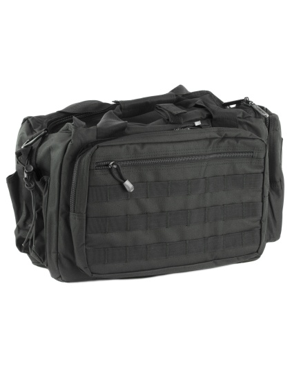 NcSTAR Competition Range Bag, Nylon, Black, Exterior PALS/ MOLLE Webbing, Includes Shoulder Strap & Brass Bag