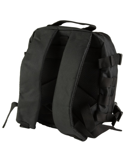 NcSTAR Every Day Pack, Backpack, 12.5"x11.5"x3" Main Compartment, Black, Two Small Compartments with Four Cinch Straps, Molle Webbing, Adjustable Bottom Straps